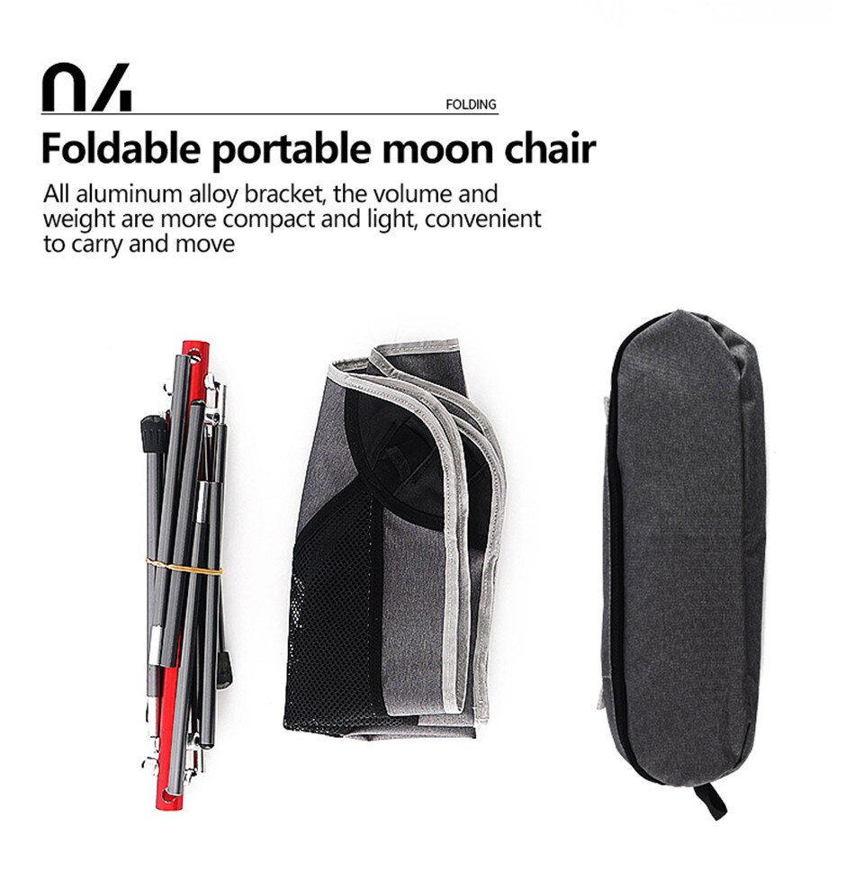 Outdoor Camping Convenient Aluminum Alloy Chair Camping Fishing Folding Moon Chair Travel Picnic Leisure Beach Director Chair
