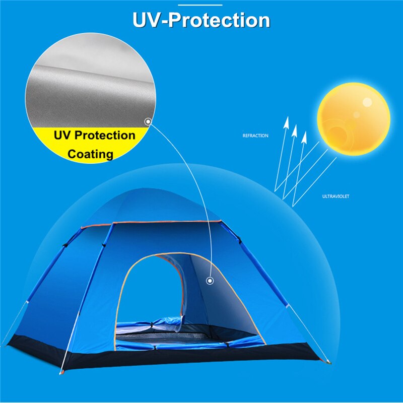 Outdoor Portable Waterproof Camping Tent Anti-UV 2 Person Ultralight Folding Tent Instant Popup Hiking Travel Awning Sunshelter