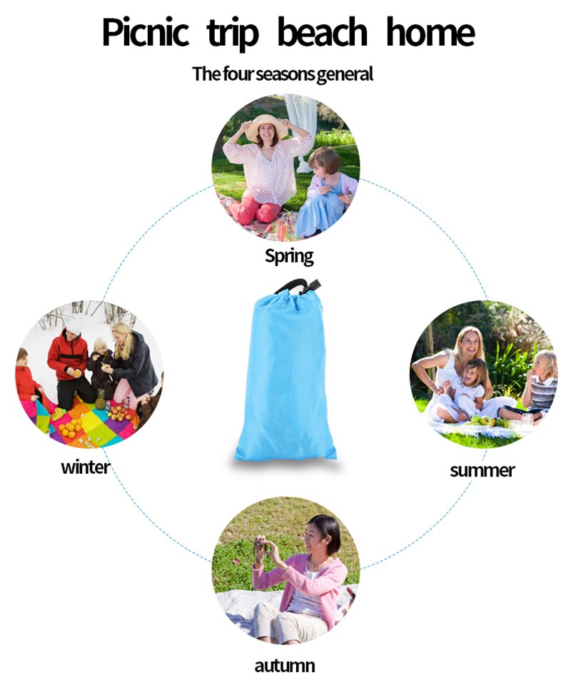 Sandless Beach Mat Hiking Camping Picnic Outdoor Portable Mat Pocket Ultralight Waterproof Travel Folding Tent Ground Mattress