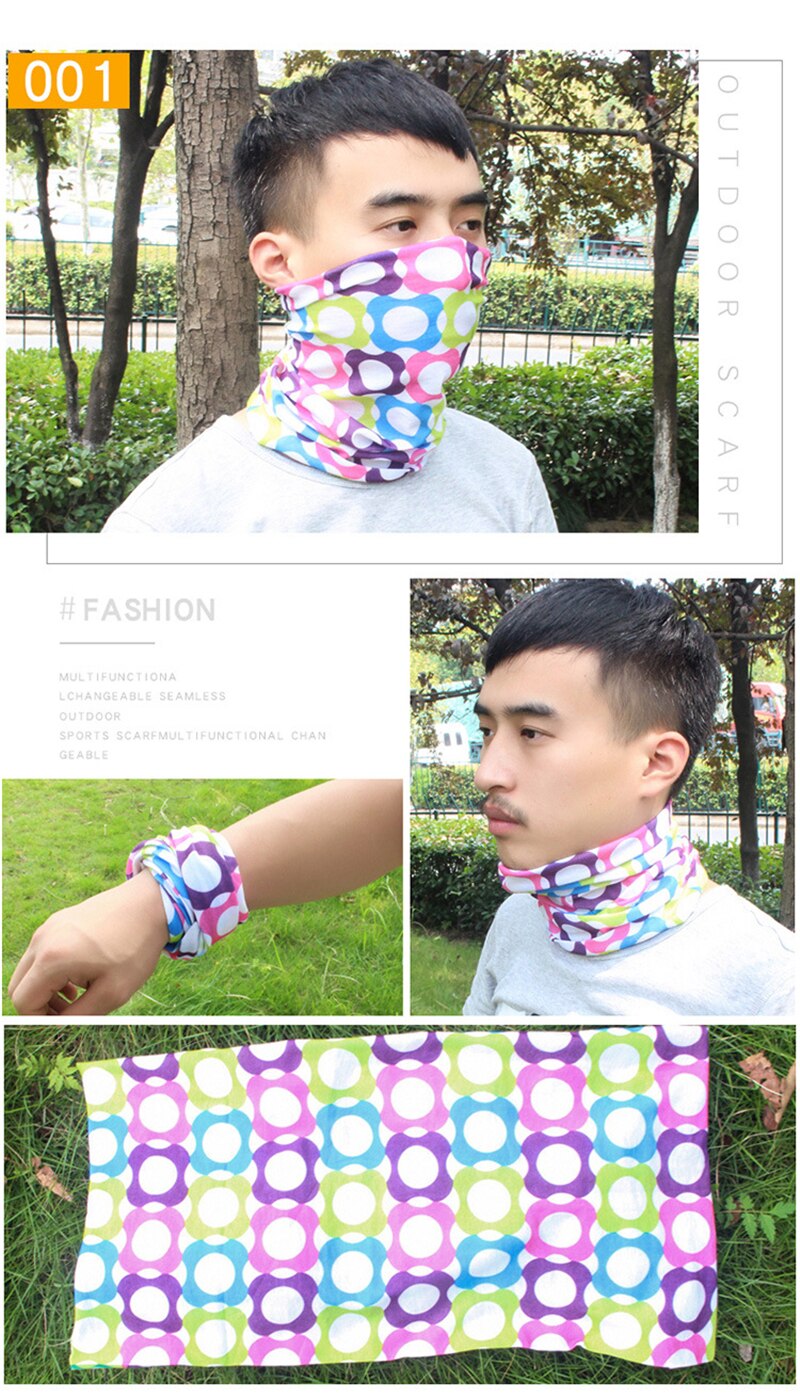 Multifunctional Sports Headwear Headband Bandana Balaclava Face Cover Scarf Sweatband Hairband for Cycling Yoga Camping Hiking