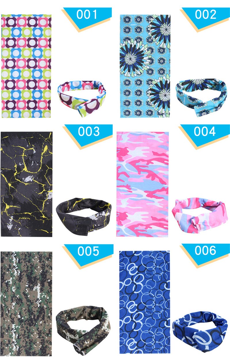 Multifunctional Sports Headwear Headband Bandana Balaclava Face Cover Scarf Sweatband Hairband for Cycling Yoga Camping Hiking