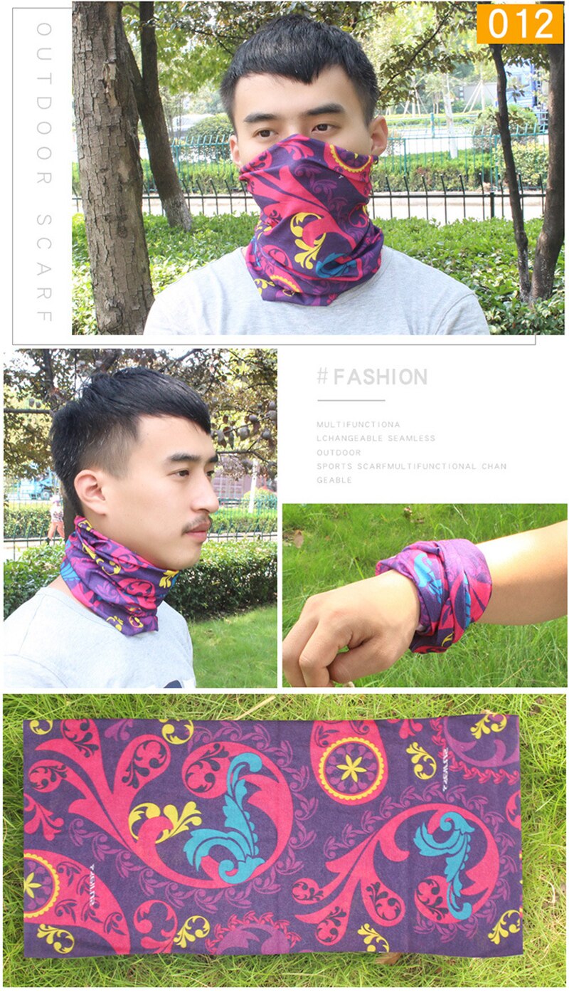 Multifunctional Sports Headwear Headband Bandana Balaclava Face Cover Scarf Sweatband Hairband for Cycling Yoga Camping Hiking