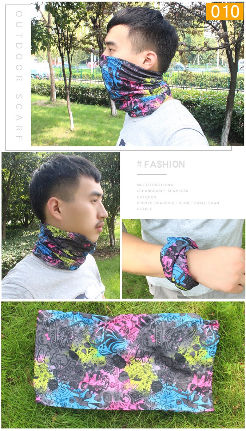 Multifunctional Sports Headwear Headband Bandana Balaclava Face Cover Scarf Sweatband Hairband for Cycling Yoga Camping Hiking