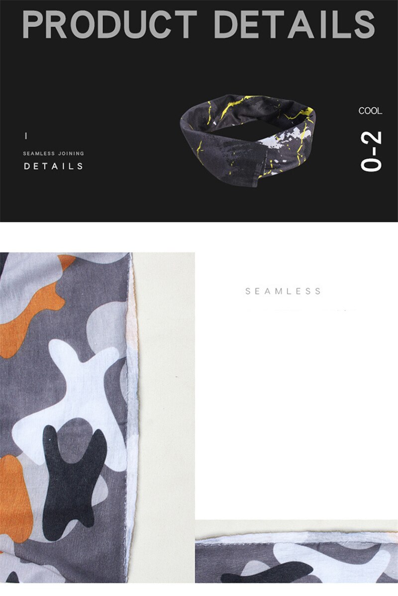 Multifunctional Sports Headwear Headband Bandana Balaclava Face Cover Scarf Sweatband Hairband for Cycling Yoga Camping Hiking