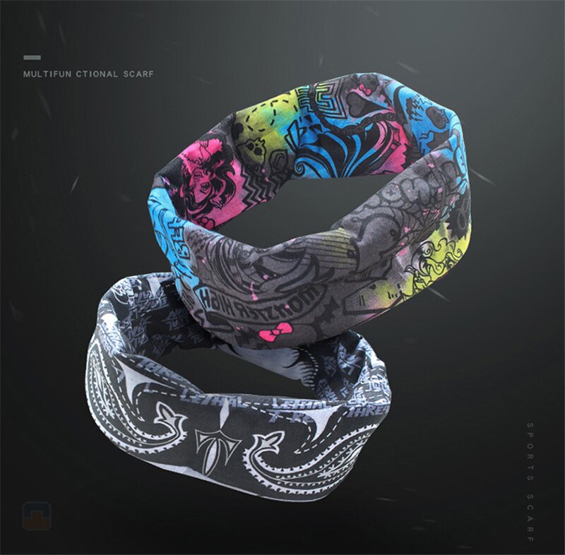 Multifunctional Sports Headwear Headband Bandana Balaclava Face Cover Scarf Sweatband Hairband for Cycling Yoga Camping Hiking