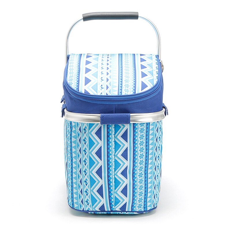 Portable 26L Picnic Basket Camping Refrigerator Bag Beer Ice Cooler Thermo Tourism Food Storage Box Outdoor Beach Lunch Handbag