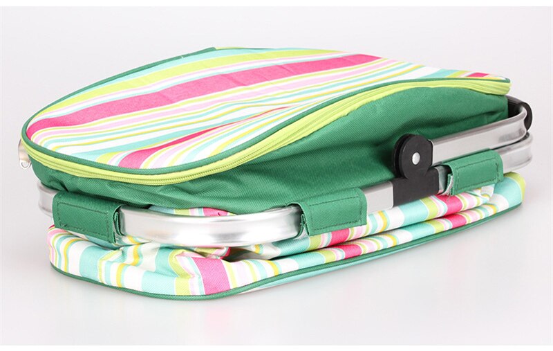 Portable 26L Picnic Basket Camping Refrigerator Bag Beer Ice Cooler Thermo Tourism Food Storage Box Outdoor Beach Lunch Handbag