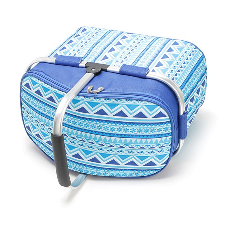 Portable 26L Picnic Basket Camping Refrigerator Bag Beer Ice Cooler Thermo Tourism Food Storage Box Outdoor Beach Lunch Handbag
