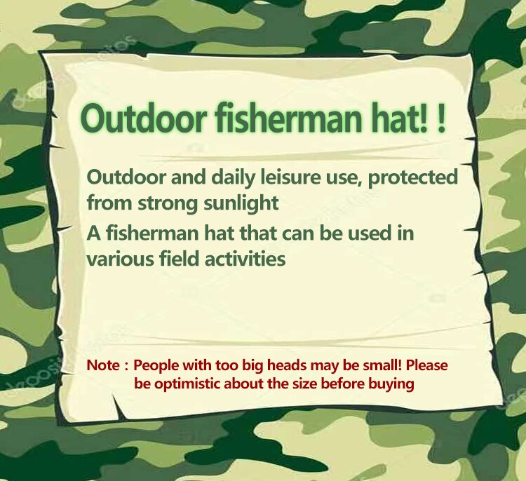 Outdoor Camping Mountaineering Sun Hat Casual Travel Picnic Fishing Sunshade Net Hat Big Brim Camouflage Polyester Fisherman Hat