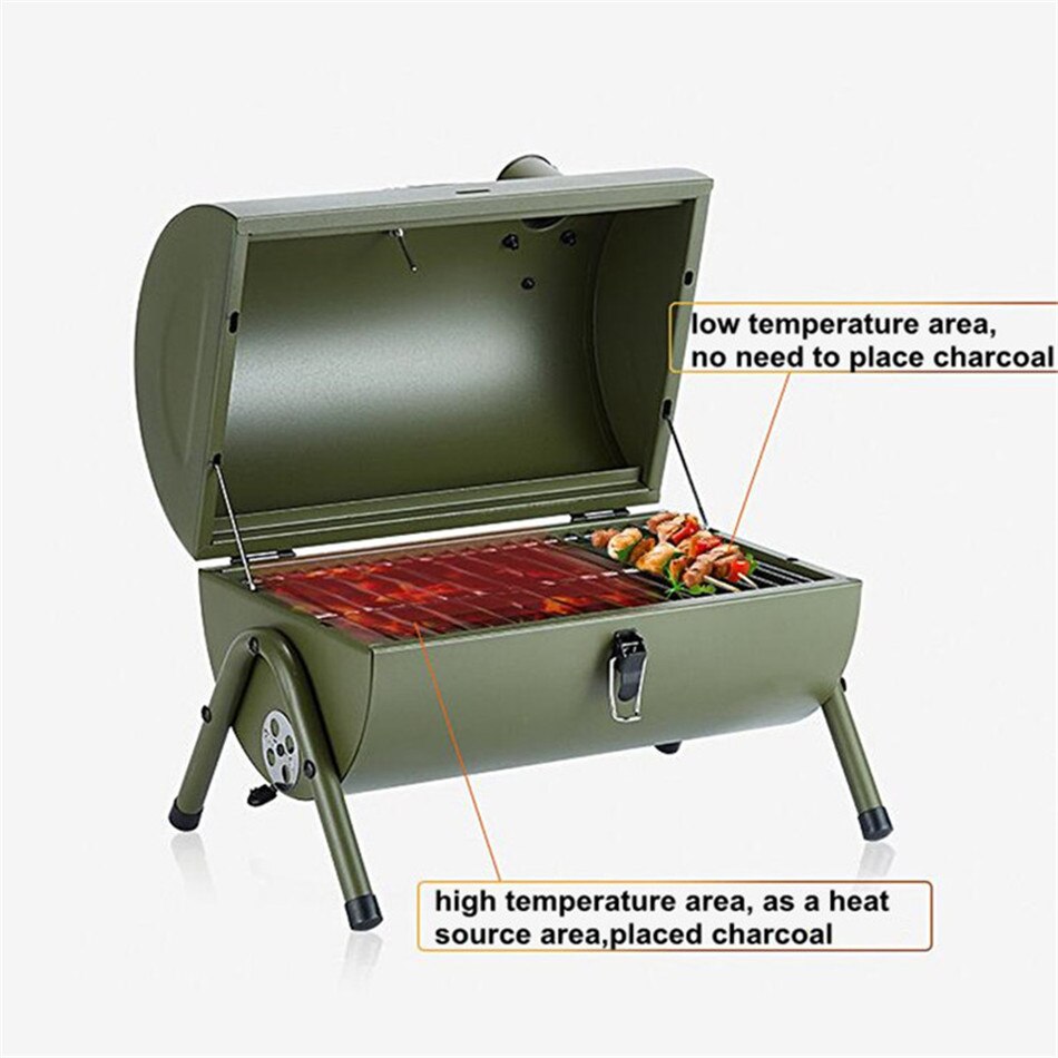 Portable Outdoor Barbecue Grill Household Small Barbecue Skewers Thickened Carbon Grill Camping Picnic Suitable For 3-5 People