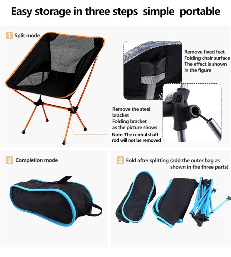 Outdoor Camping Mountaineering Convenient Moon Chair 7075 Light Aluminum Alloy Fishing Barbecue Folding Chair Beach Lounge Chair