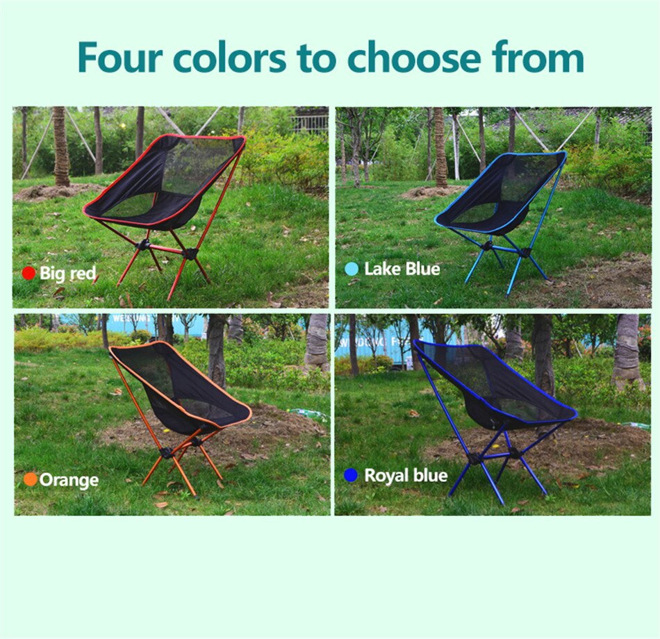 Outdoor Camping Mountaineering Convenient Moon Chair 7075 Light Aluminum Alloy Fishing Barbecue Folding Chair Beach Lounge Chair