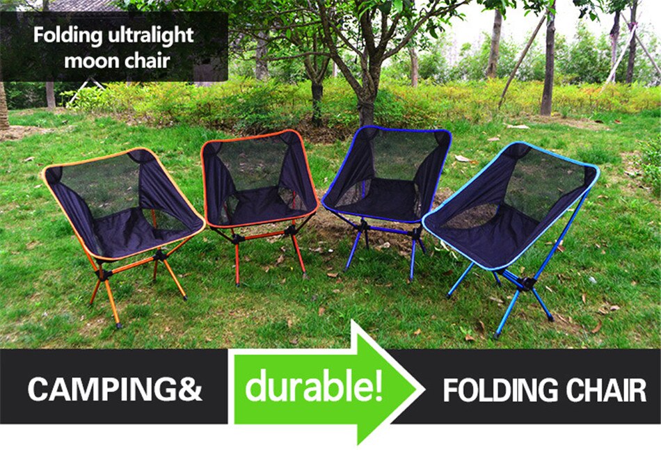 Outdoor Camping Mountaineering Convenient Moon Chair 7075 Light Aluminum Alloy Fishing Barbecue Folding Chair Beach Lounge Chair