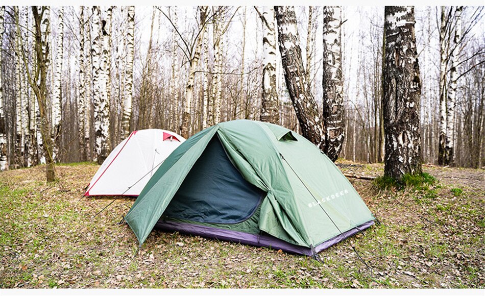 Outdoor Double-layer Waterproof 2-3 People Backpacking Tent Camping Hiking 4 Seasons Winter Tent Snow Skirt Portable Hilly Tent