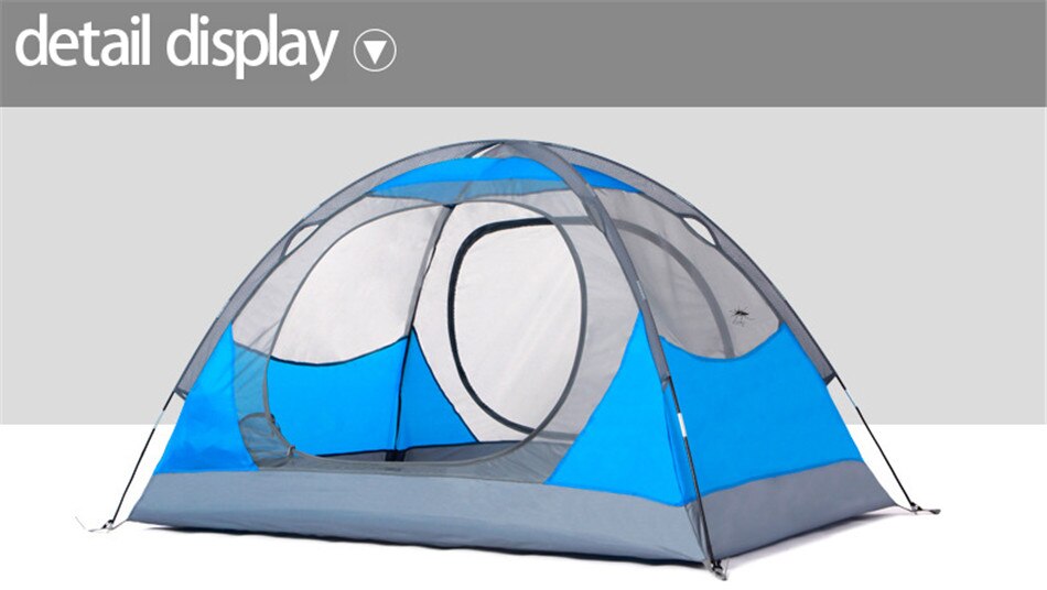 Outdoor 1-2 Person Fishing Hiking Camping Tent 210D Oxford Waterproof Double-layer Tent Two Door Anti-mosquito Breathable Tent