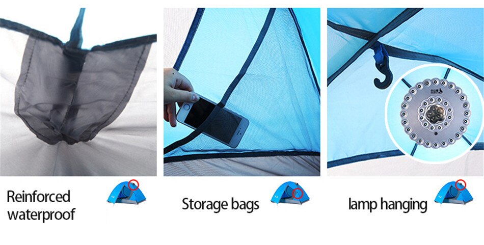 Outdoor 1-2 Person Fishing Hiking Camping Tent 210D Oxford Waterproof Double-layer Tent Two Door Anti-mosquito Breathable Tent