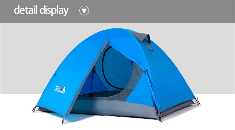 Outdoor 1-2 Person Fishing Hiking Camping Tent 210D Oxford Waterproof Double-layer Tent Two Door Anti-mosquito Breathable Tent