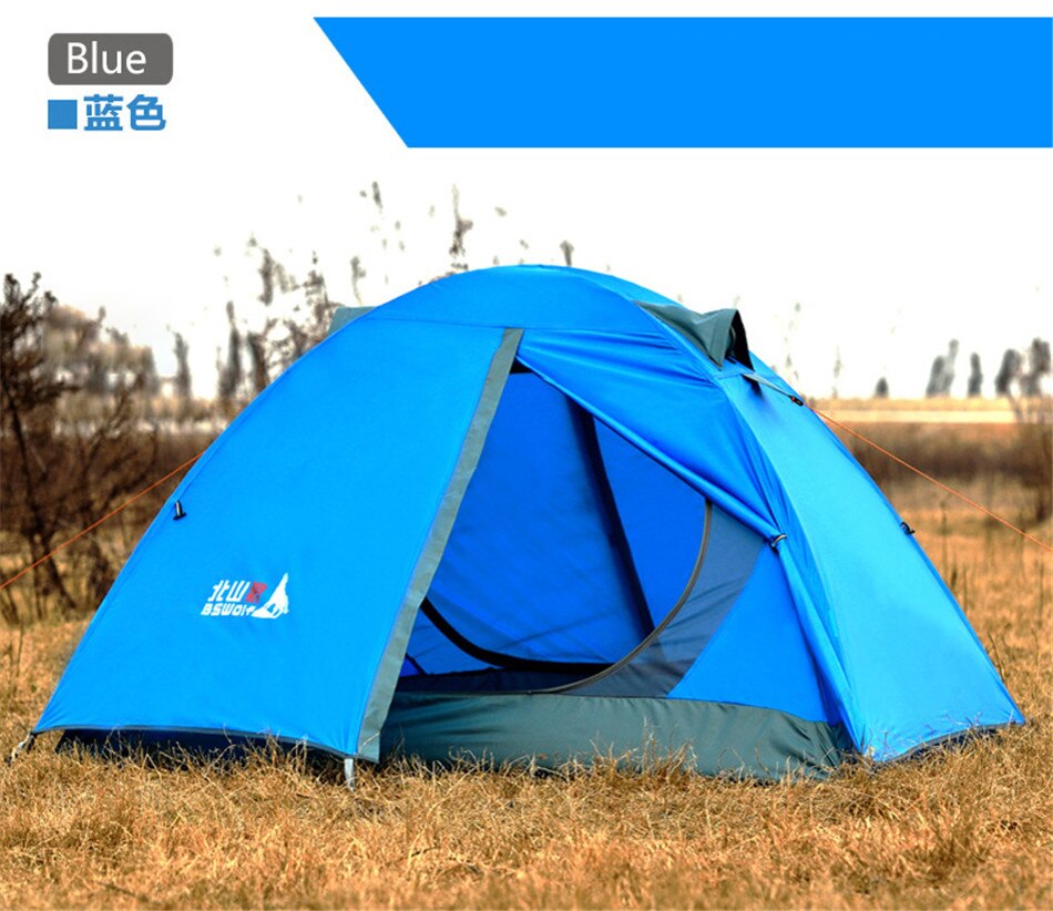 Outdoor 1-2 Person Fishing Hiking Camping Tent 210D Oxford Waterproof Double-layer Tent Two Door Anti-mosquito Breathable Tent