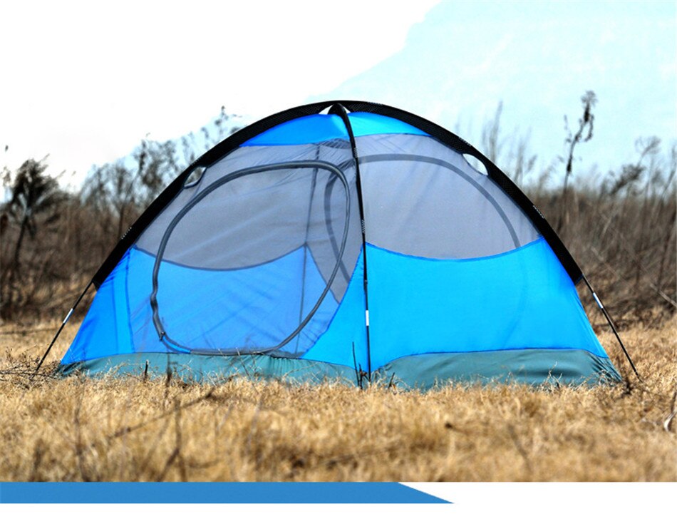 Outdoor 1-2 Person Fishing Hiking Camping Tent 210D Oxford Waterproof Double-layer Tent Two Door Anti-mosquito Breathable Tent