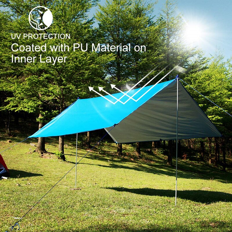 3mx3m Awning Waterproof Tarp Tent Outdoor Camping Sun Shelter Canopy Sunshade Sun Shade Beach Garden Travel Picnic Tourist Tarp