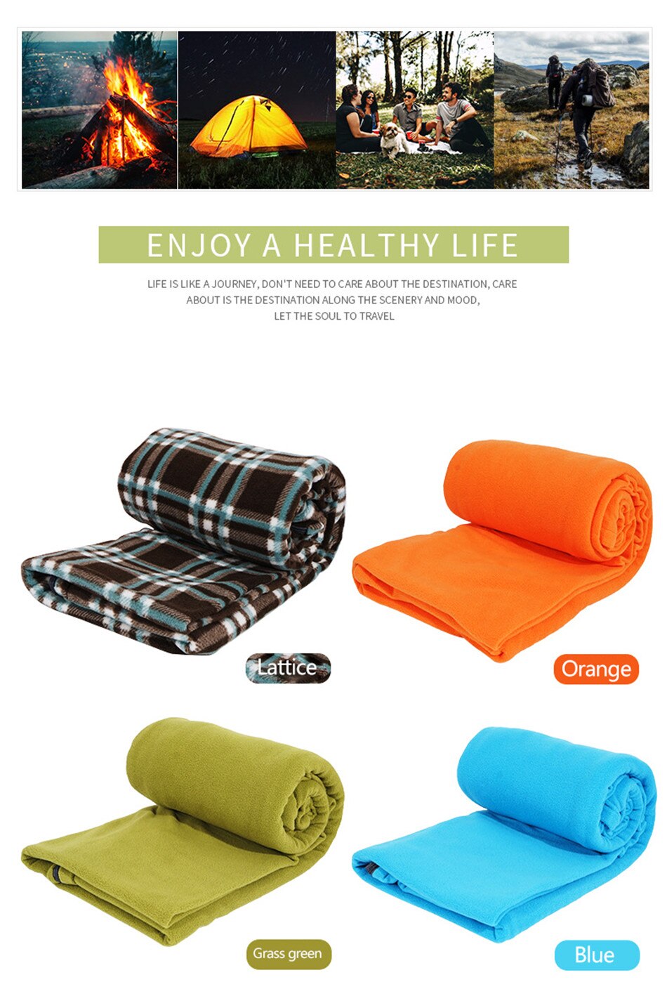 Outdoor Camping Thickened Fleece Sleeping Bag Four Seasons Warmth Lunch Break Knee Blanket Travel Liner Air Conditioning Quilt