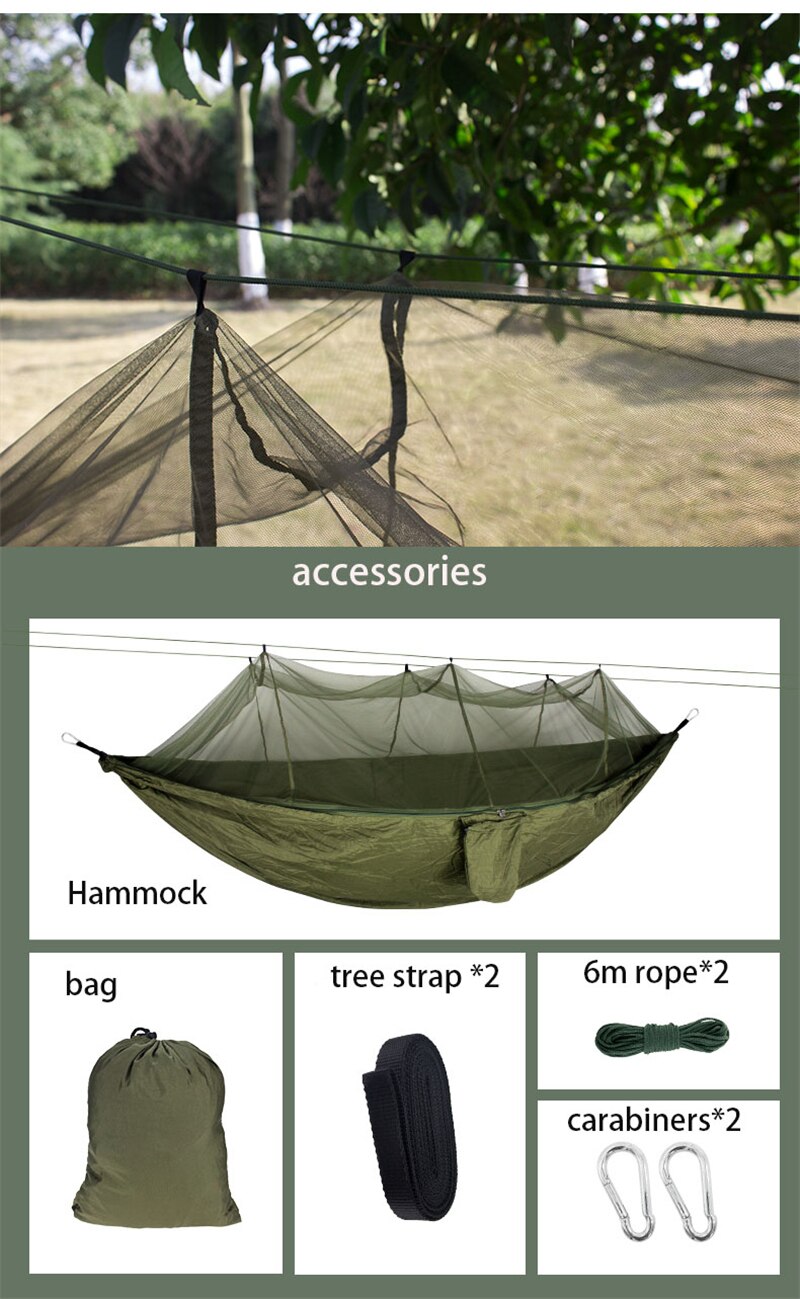 Mosquito Resistant Portable Hanging Tent Top Quality Outdoor Camping Garden Hammock 1-2 Person Insect Net Strength Sleep Swing