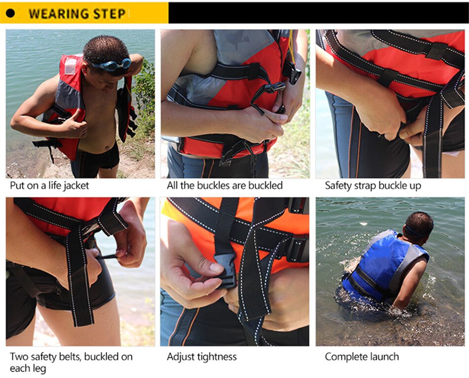 Outdoor High Buoyancy Adult Swimming Life Jacket Portable Rafting Snorkeling Vest Swimsuit Camping Fishing Safety Survival Vest