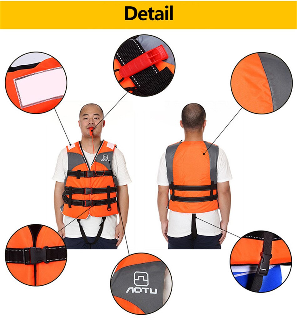 Outdoor High Buoyancy Adult Swimming Life Jacket Portable Rafting Snorkeling Vest Swimsuit Camping Fishing Safety Survival Vest