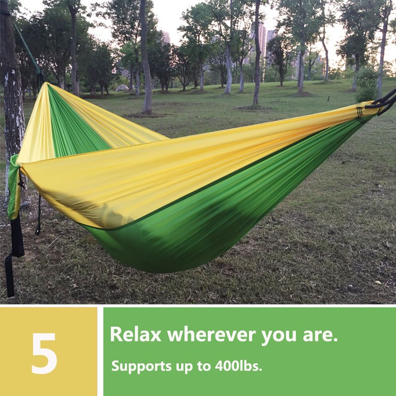 Ultralight Nylon Parachute Hammock Camping Survival Garden  Hunting Leisure Hamac Travel Double Person Hamak Free shipping