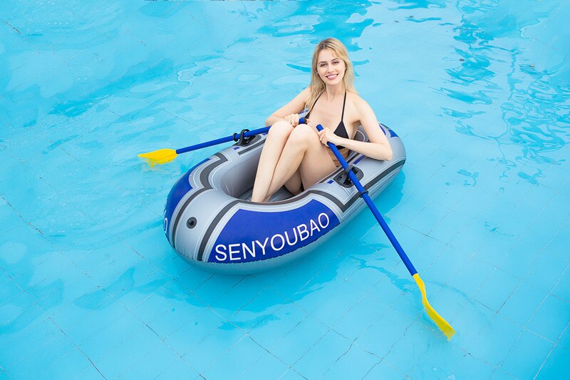 1-2 Person Thickening PVC Inflatable Boat Raft River Lake Dinghy Boats Kayak Canoe Pump Drifting Fishing Rowing Air Boat and Oar