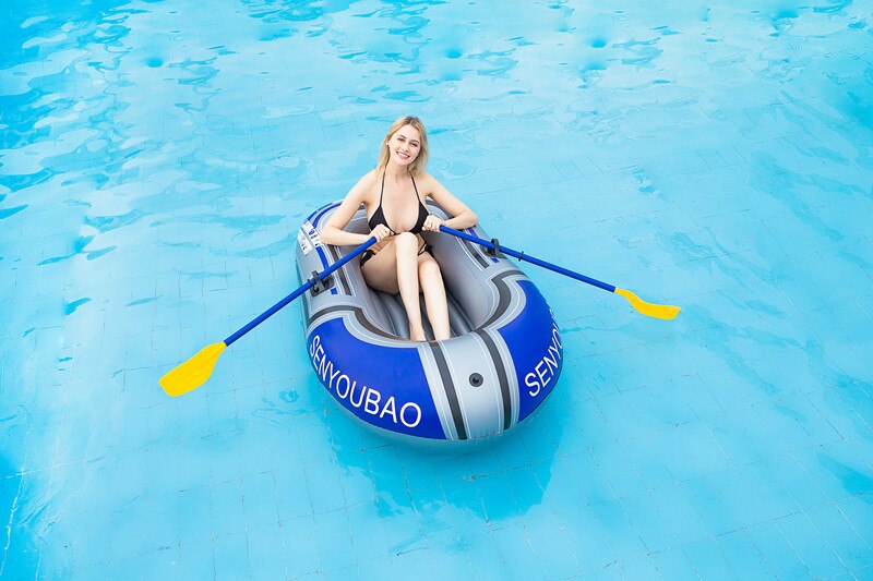 1-2 Person Thickening PVC Inflatable Boat Raft River Lake Dinghy Boats Kayak Canoe Pump Drifting Fishing Rowing Air Boat and Oar