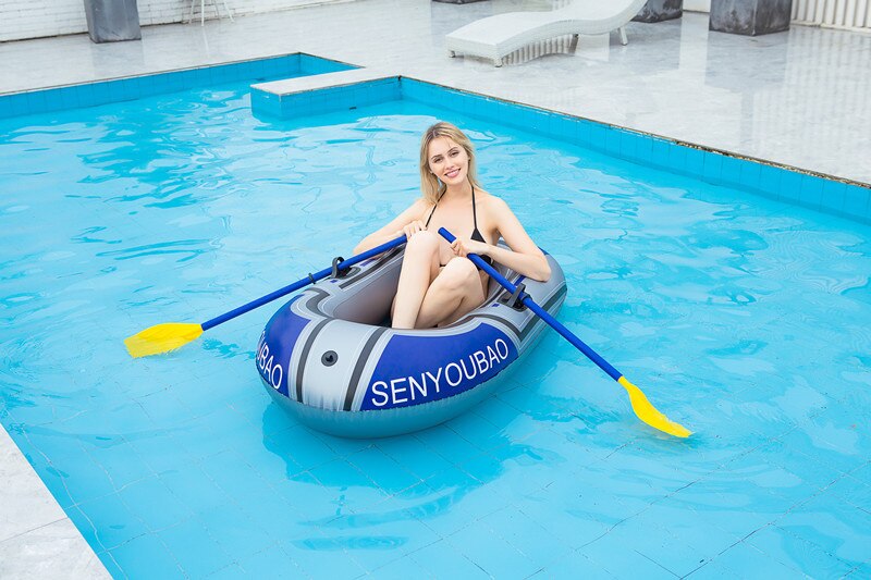 1-2 Person Thickening PVC Inflatable Boat Raft River Lake Dinghy Boats Kayak Canoe Pump Drifting Fishing Rowing Air Boat and Oar