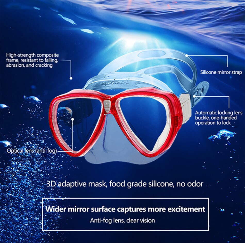 Professional Diving Goggles Full Dry Snorkel Set Scuba Diving Snorkeling Silicone Diving Goggles Snorkel Goggles Swimming Pool