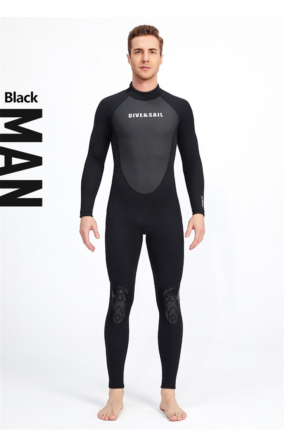 3MM Neoprene Thickened Warmth And Sunscreen Wetsuit One-Piece Long-Sleeved Wetsuit Water Surfing Snorkeling Swimming Swimsuit