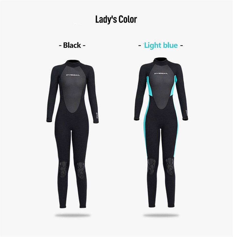 3MM Neoprene Thickened Warmth And Sunscreen Wetsuit One-Piece Long-Sleeved Wetsuit Water Surfing Snorkeling Swimming Swimsuit