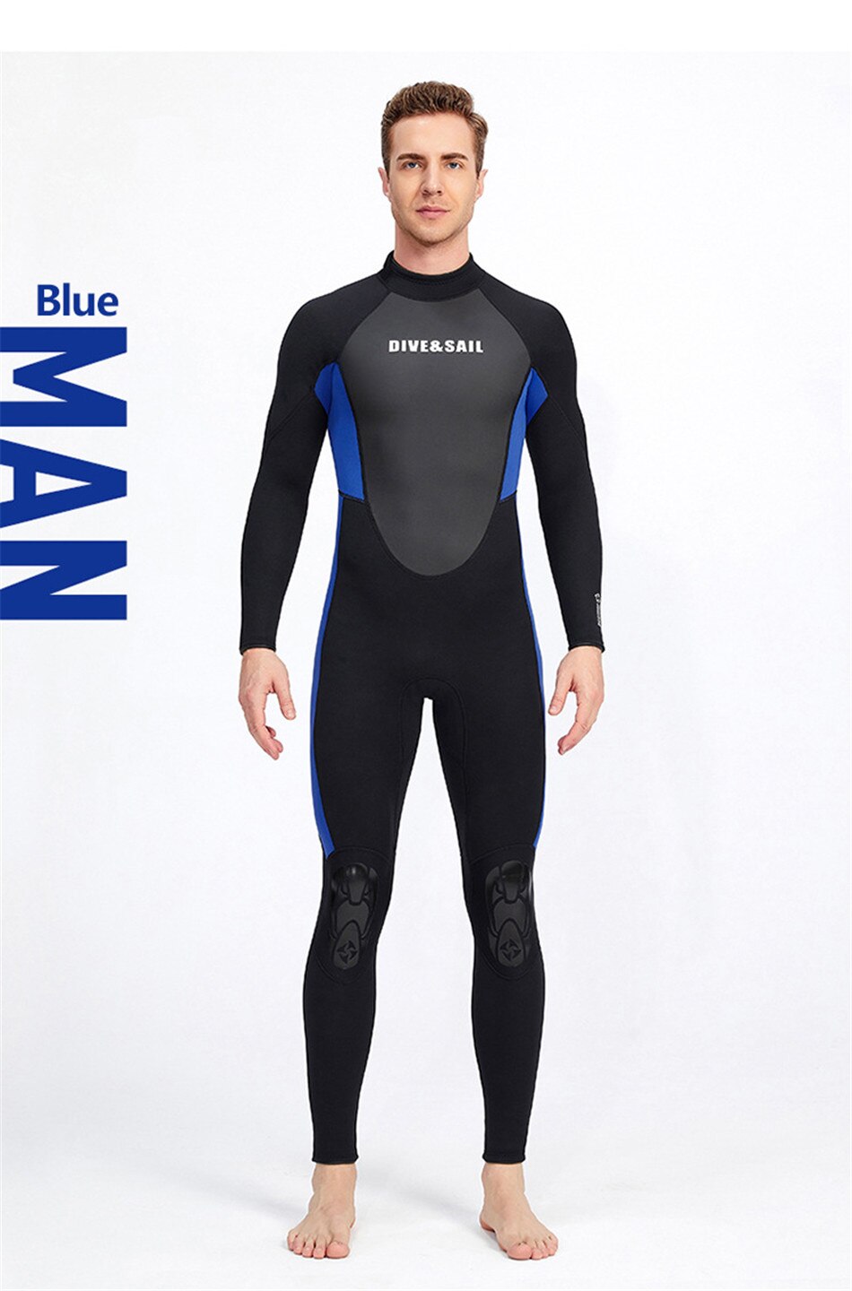 3MM Neoprene Thickened Warmth And Sunscreen Wetsuit One-Piece Long-Sleeved Wetsuit Water Surfing Snorkeling Swimming Swimsuit