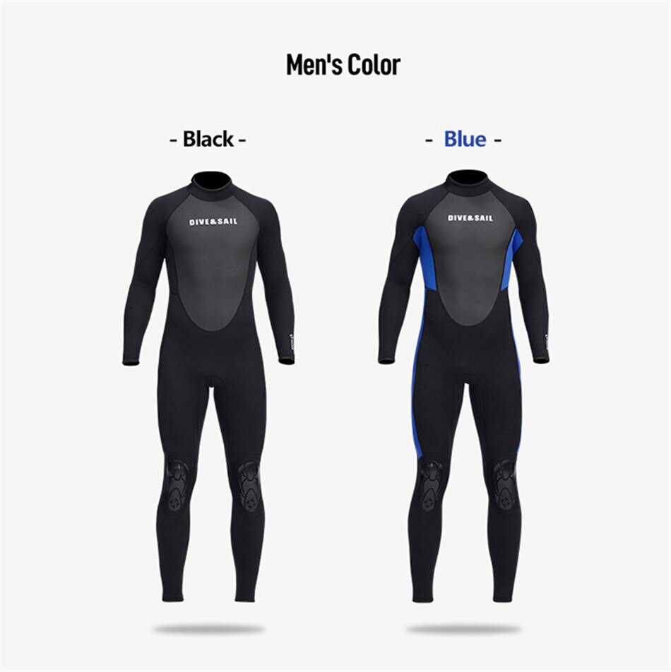 3MM Neoprene Thickened Warmth And Sunscreen Wetsuit One-Piece Long-Sleeved Wetsuit Water Surfing Snorkeling Swimming Swimsuit