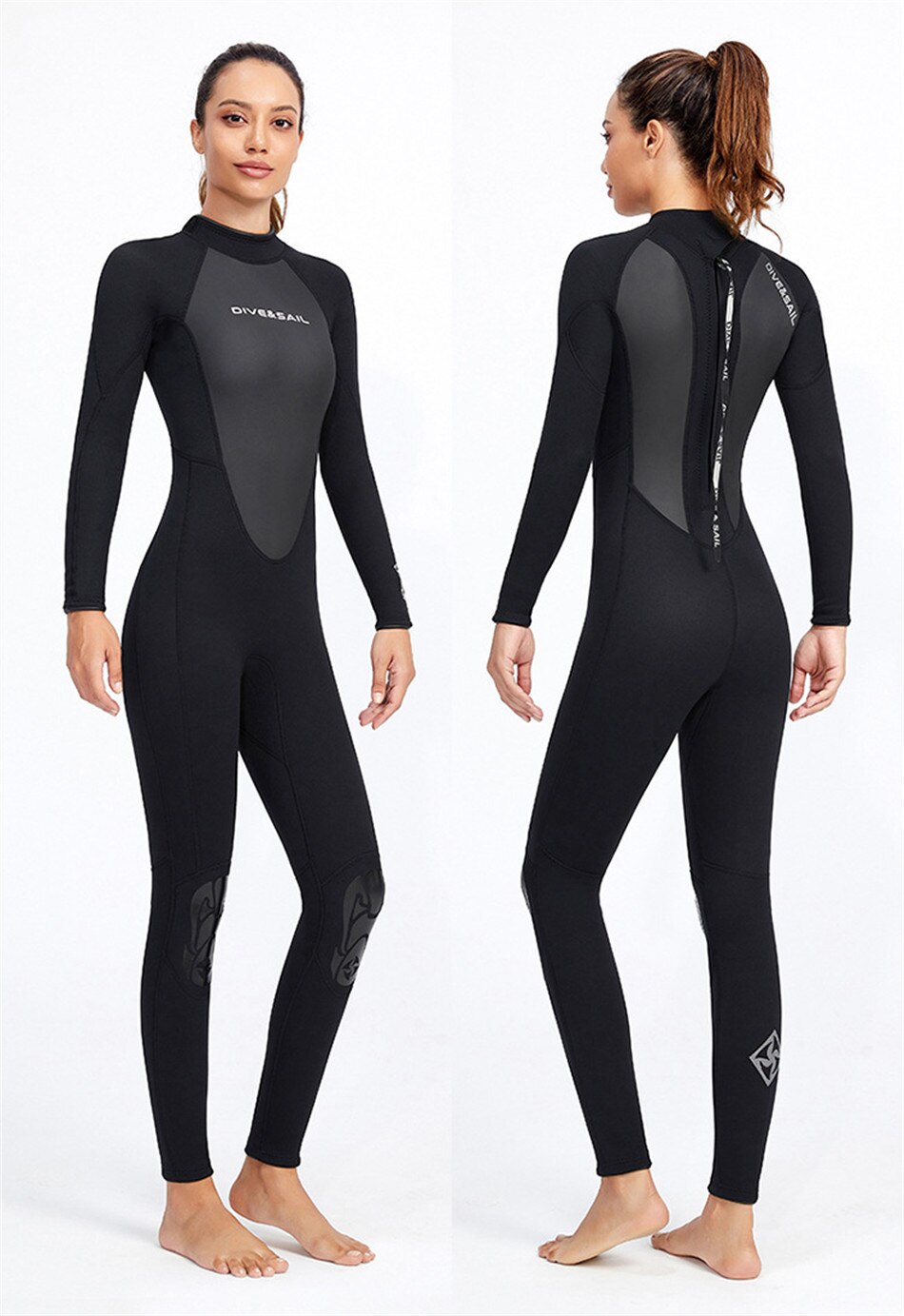 3MM Neoprene Thickened Warmth And Sunscreen Wetsuit One-Piece Long-Sleeved Wetsuit Water Surfing Snorkeling Swimming Swimsuit