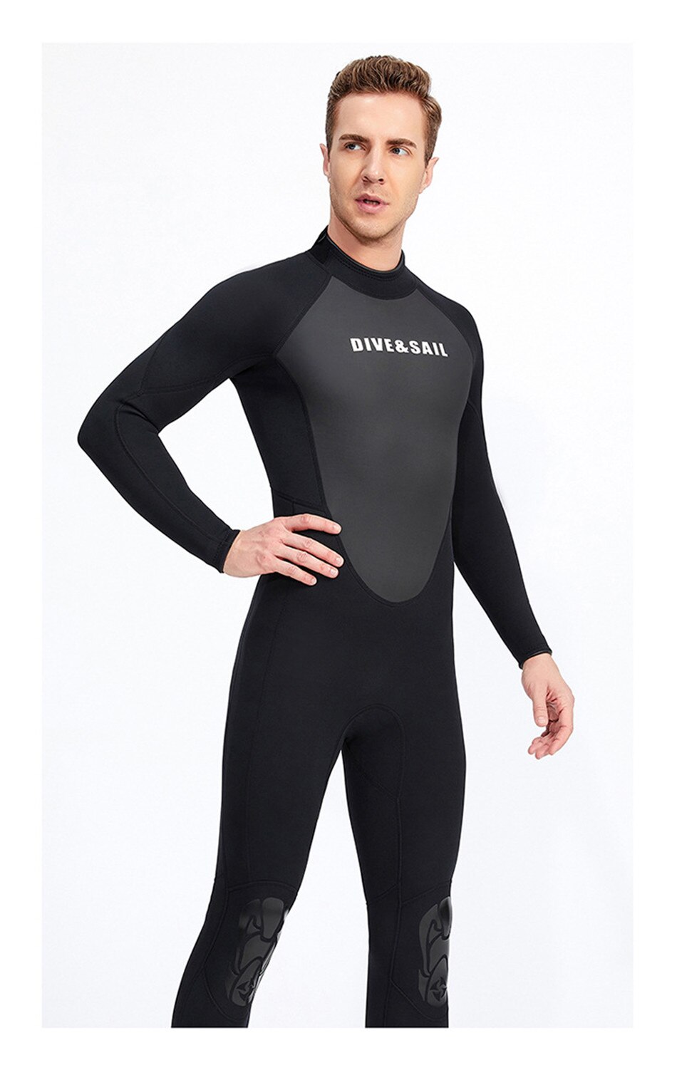 3MM Neoprene Thickened Warmth And Sunscreen Wetsuit One-Piece Long-Sleeved Wetsuit Water Surfing Snorkeling Swimming Swimsuit
