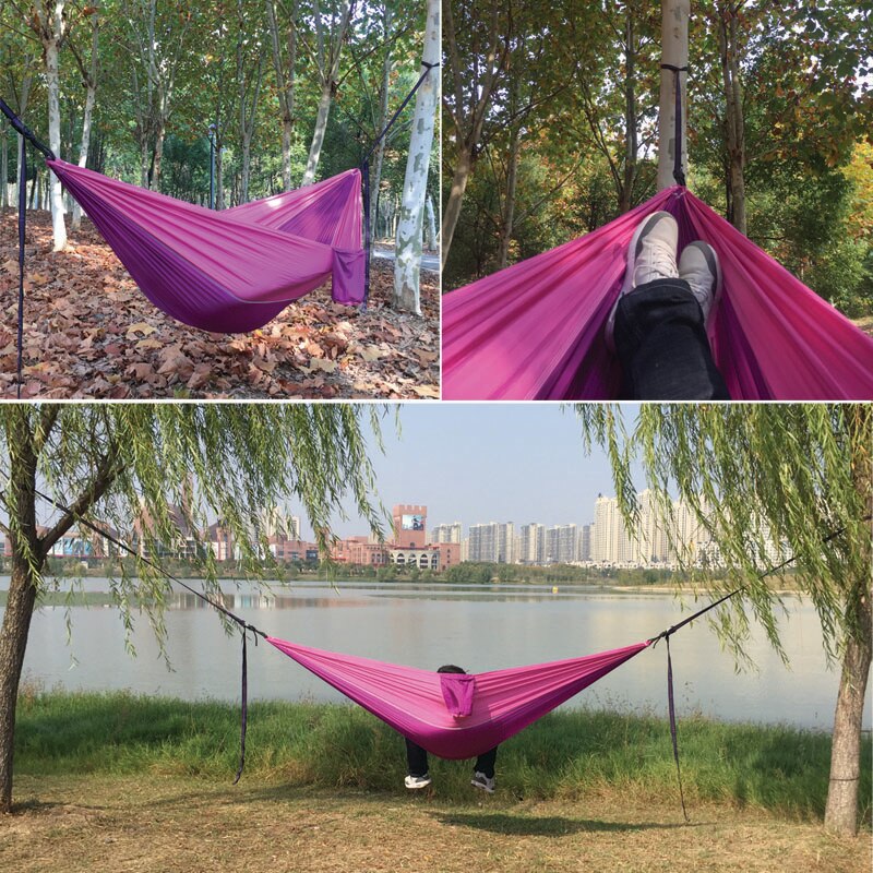 Camping Parachute Hammock with Hammock straps and Aluminum carabiner Camping Survival travel Double Person outdoor furniture