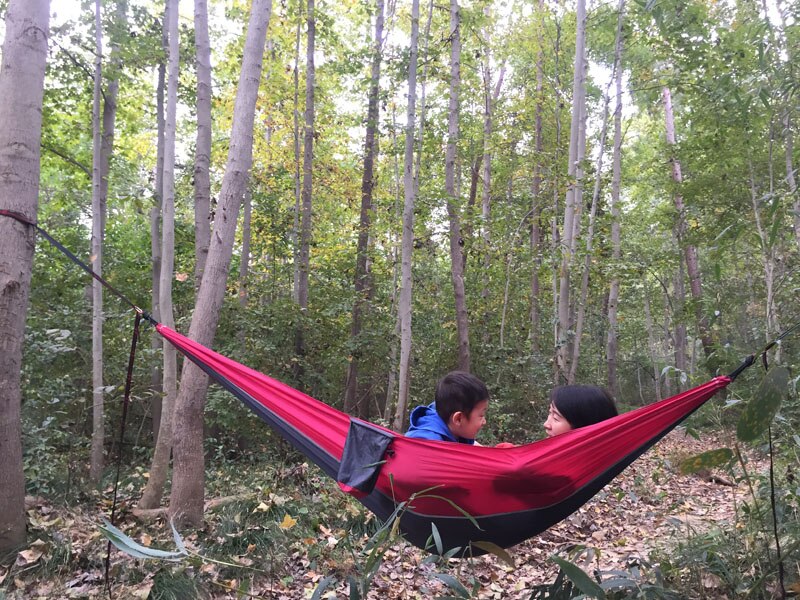 Camping Parachute Hammock with Hammock straps and Aluminum carabiner Camping Survival travel Double Person outdoor furniture