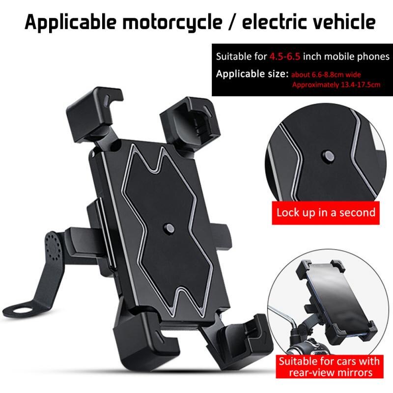 Bike Phone Holder Stand Anti Shake 360&deg; Rotation Adjustable Smartphone Mount Bracket Motorcycle Bicycle Cell Mobile Phone Mount