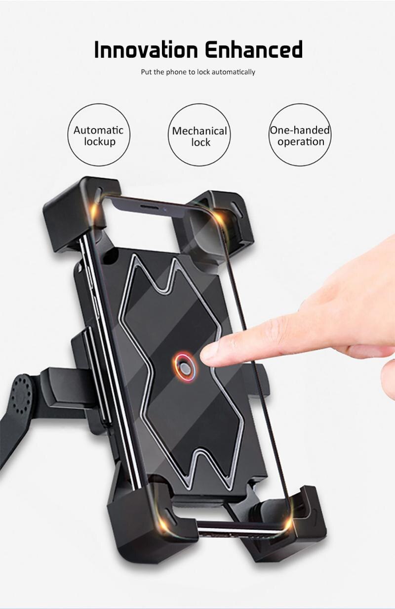 Bike Phone Holder Stand Anti Shake 360&deg; Rotation Adjustable Smartphone Mount Bracket Motorcycle Bicycle Cell Mobile Phone Mount