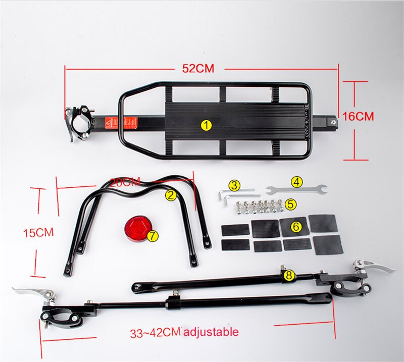 Bike Rack Bicycle Luggage Carrier Cargo Rear Rack Aluminum Alloy MTB Bike Install Tool Shelf Cycling Quality Seatpost Bag Holder