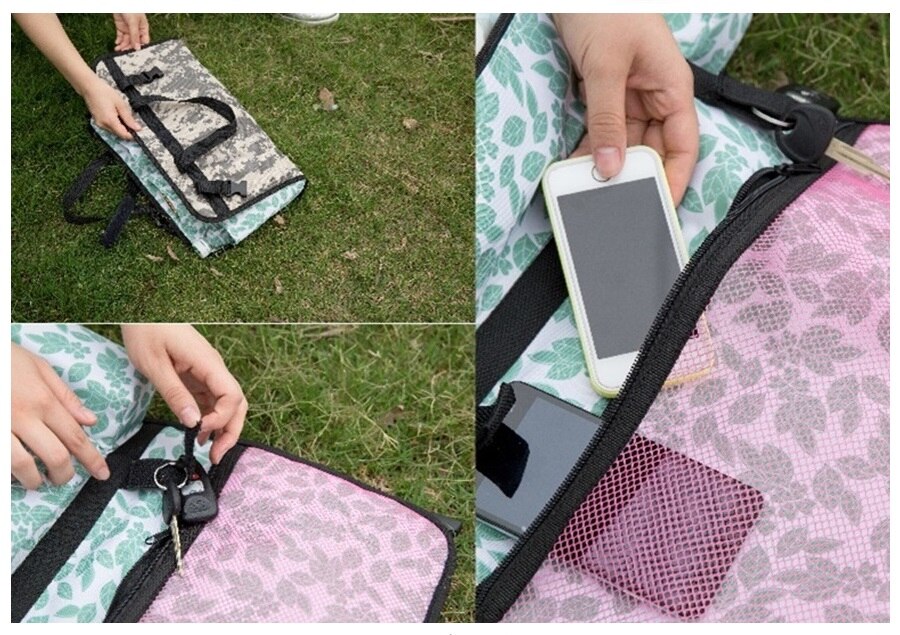 Waterproof Oxford Cloth Car Seat Back Storage Bags MulTifunction Pink Camouflage IPAD Phone Kettle Storage Beach Play Travel Bag
