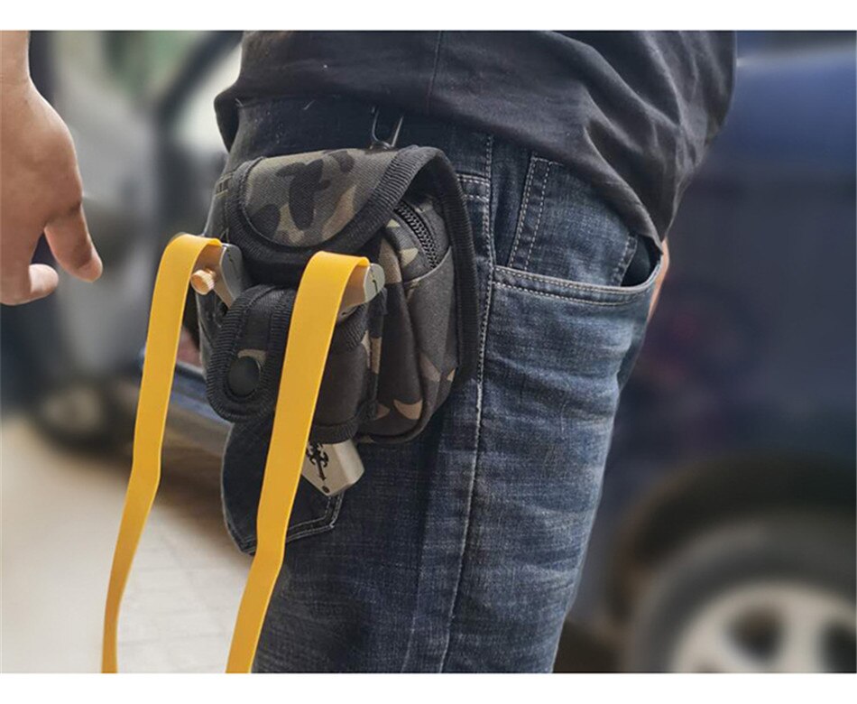 Outdoor Steel Ball Slingshot Package Multifunctional Waist Pack Molle Camo Accessories Bag Integrated Slingshot Bag For Hunting