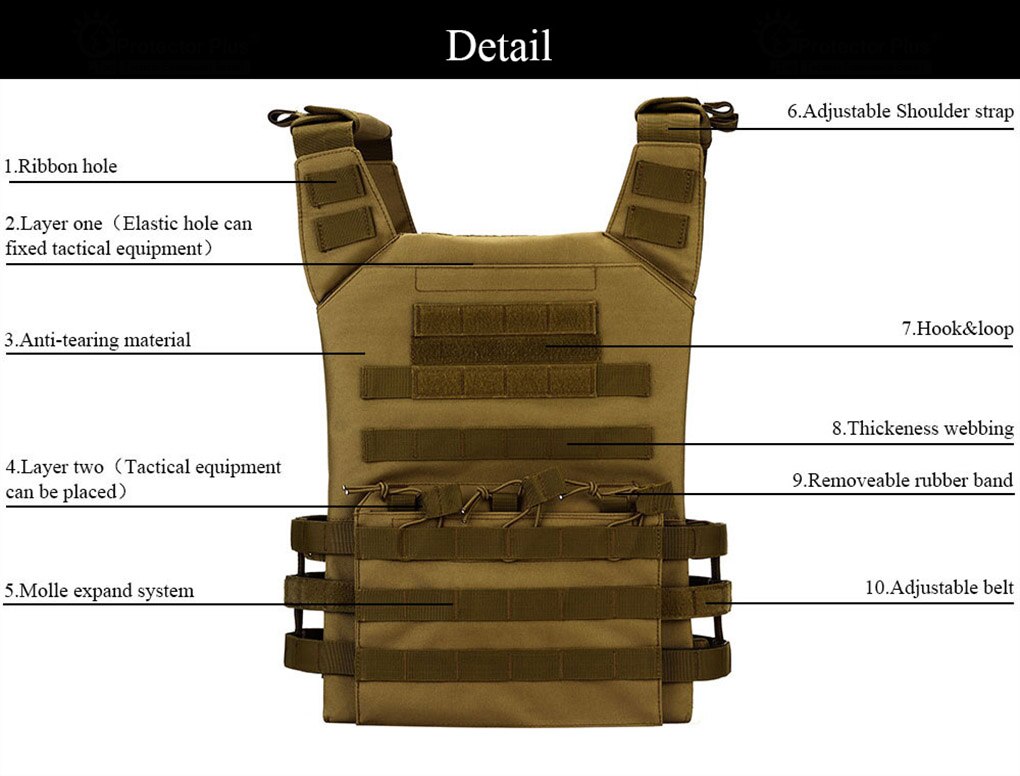 Waterproof Tactical Vest Camouflage Military Pouches MOLLE Adjustable Armor Outdoor Hunting Training Fishing CS Amphibious Vests