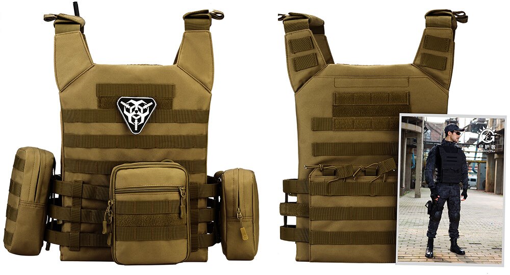 Waterproof Tactical Vest Camouflage Military Pouches MOLLE Adjustable Armor Outdoor Hunting Training Fishing CS Amphibious Vests