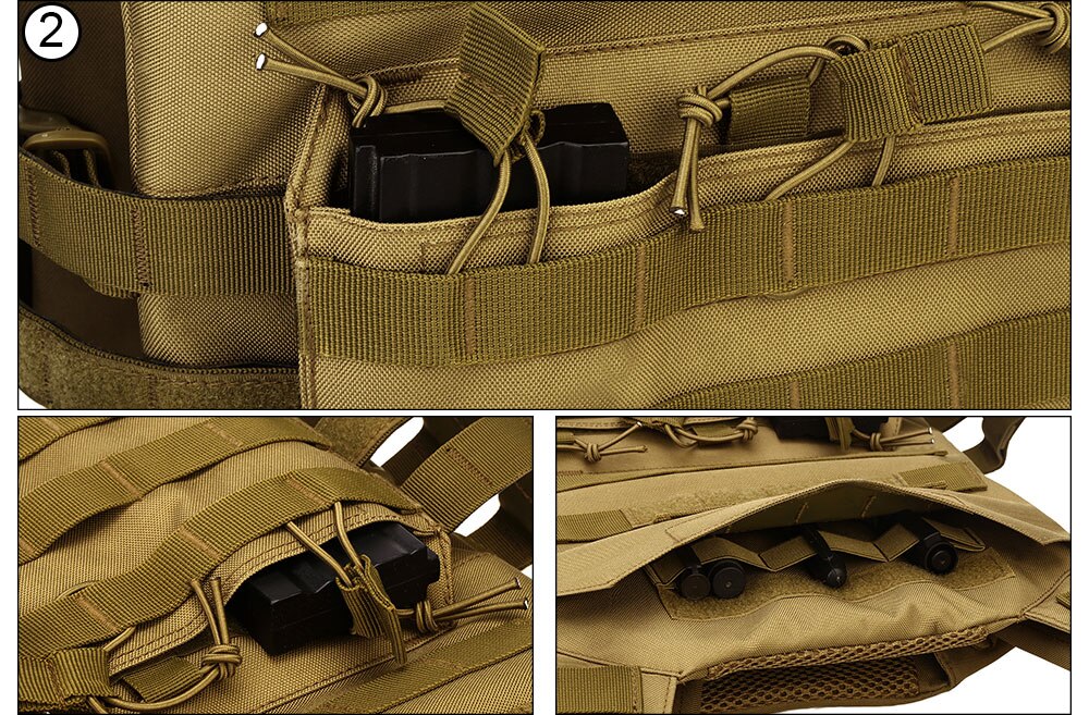 Waterproof Tactical Vest Camouflage Military Pouches MOLLE Adjustable Armor Outdoor Hunting Training Fishing CS Amphibious Vests