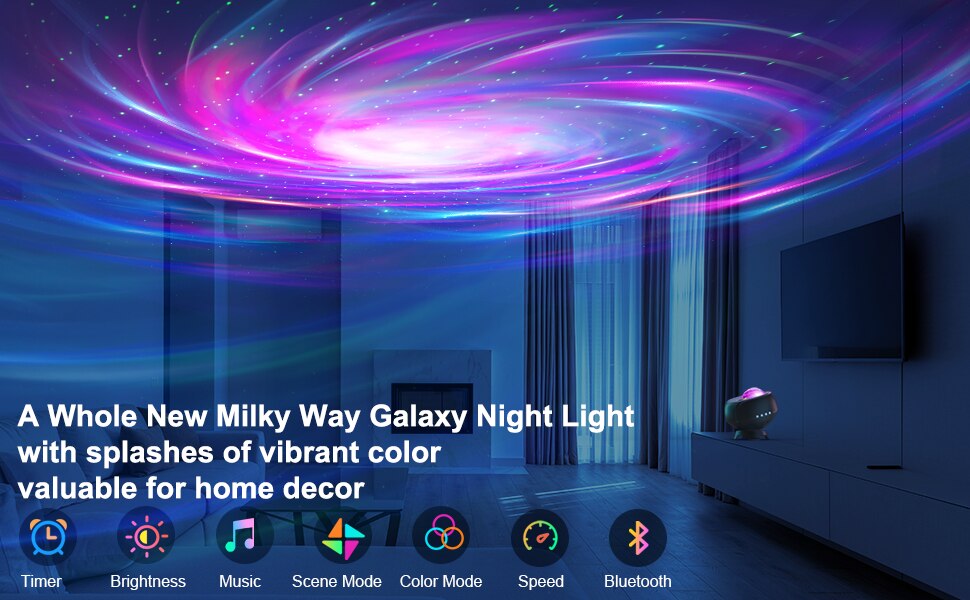 Smart Bluetooth Night Light Rainbow Sunset Projector Lamp for Home Coffe shop Background Wall Decoration Atmosphere Table Lamp